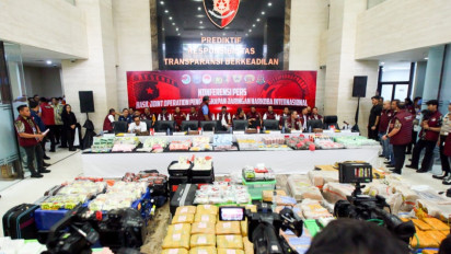 Operasi Dua Bulan, Bareskrim Polri Sita 1 Ton Barang Bukti Narkoba Sabu-Ganja Senilai Rp869 Miliar