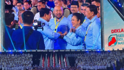Jadi Sorotan Momen Prabowo Subianto Sapa Titiek Soeharto dan Putranya Didit Hediprastyo di Agenda GSN