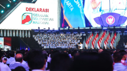 Pidato di Deklarasi GSN, Prabowo Catat Menteri yang Hadir dan Tidak Hadir