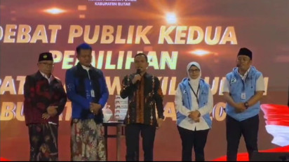 Salah Satu Paslon Protes, Debat Publik Kedua Calon Bupati Blitar Dihentikan
