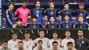 Timnas Jepang dan Timnas Indonesia.