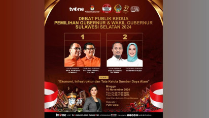 Debat Publik Kedua Pilgub Sulsel 2024 Digelar dan Disiarkan TvOne