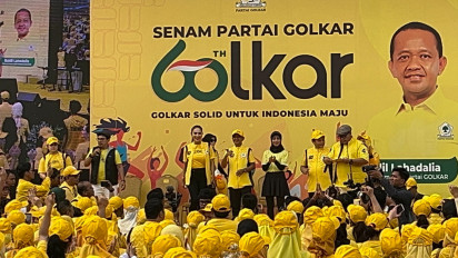 Gelar Senam HUT Golkar, Bahlil Lahadalia Sapa Kader se-Indonesia Hingga Minta Menangkan Pilkada