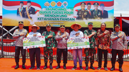 Kapolri-Panglima TNI Luncurkan Gugus Tugas Polri Untuk Dukung Ketahanan Pangan
