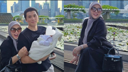 Syahrini Unggah Foto Bareng Reino Barack dan Baby R, Netizen Malah Dibuat Salah Fokus: Punya Anak Bayi Masih Aja Sempat...