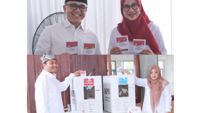 Hari Coblosan, Cabup 01 Ipuk Nyoblos di TPS Karangdoro, Cabup 02 Gus Makki Nyoblos di TPS Rayud