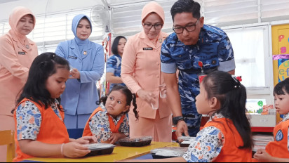 Lanud Sultan Hasanuddin Uji Coba Makan Bergizi Gratis di TK Makassar