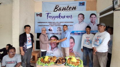 Relawan Prabowo Syukuran Kemenangan Versi Hitung Cepat Andra-Dimyati di Pilkada Banten 2024