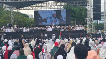 Psan Habib Rizieq ke Massa Reuni Akbar PA 212 di Monas: Jangan Rakyat yang Diadu Domba