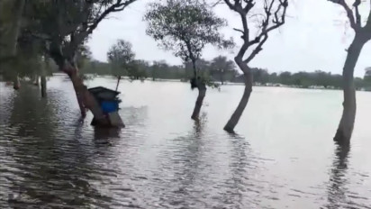 Ratusan Hektar Tambak di Kecamatan Sedati, Kabupaten Sidoarjo, Rusak Diterjang Banjir Rob