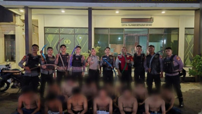 Polisi Tangkap belasan Remaja Bersajam Hendak Tawuran