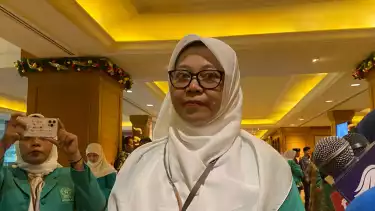 Ketua Umum PP Fatayat Nahdlatul Ulama (NU), Margaret Aliyatul Maimunah, Hotel Aryaduta Menteng, Jakarta Pusat, Jumat (13/12/2024).