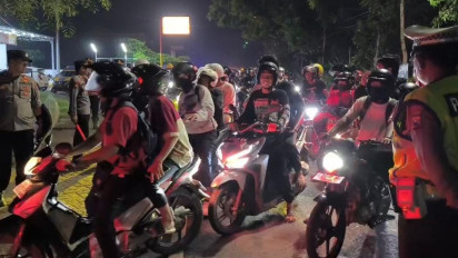 Polisi Amankan Konvoi Perguruan Silat, Ratusan Motor Terhenti di Perbatasan Bojonegoro-Ngawi