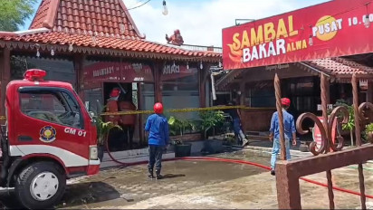 Diduga Tabung Gas Bocor, Rumah Makan Sambel Bakar Alwa di Kulon Progo Terbakar