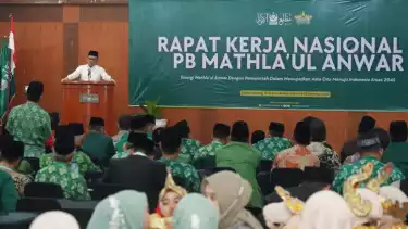 Gubernur Lembaga Ketahanan Nasional (Lemhannas) RI Tubagus Ace Hasan Syadzily membuka Rakernas II Mathla ul Anwar di Bandar Lampung
