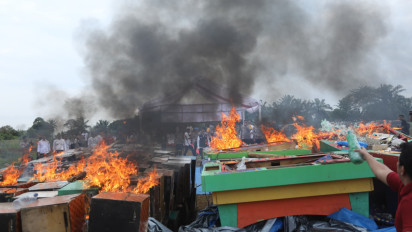Operasi Gabungan Berantas Perjudian, 209 Mesin Judi Dimusnahkan Polda Sumut di Deli Serdang