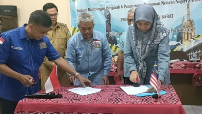 MOU Persatuan Nelayan Negeri Serawak (Penesa) dengan Himpunan Nelayan Seluruh Indonesia DPD Kalbar Dalam rangka peningkatan Ekspor Ikan