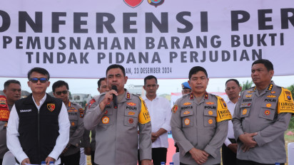 Polda Sumut Musnahkan 209 Mesin Judi Hasil Penindakan di Deli Serdang