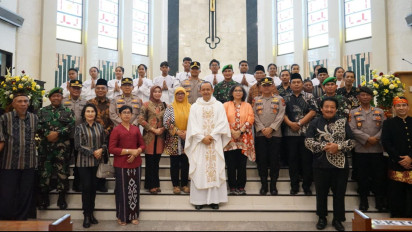 Kunjungi Gereja, Pj Wali Kota Kediri Pastikan Perayaan Ibadah Natal di Kota Kediri Kondusif