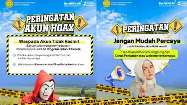 Waspada akun palsu yang menyebar informasi bohong soal Program Brigade Pangan dan Pendaftaran Petani Milenial.