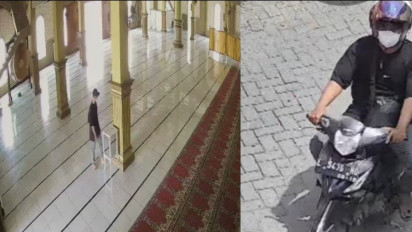 Viral Video Detik-detik Pria di Gresik Kuras Uang Kotak Amal Masjid Senilai Jutaan Rupiah