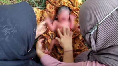 Sungguh Tega Bayi Dibuang di Kebun Desa, Menangis saat Ditemukan Warga