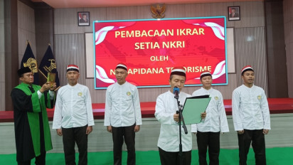 Jelang Pergantian Tahun, Lima Narapidana Kasus Terorisme Lapas Surabaya Nyatakan Ikrar Setia kepada NKRI