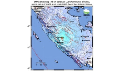 BMKG: Gempa 5,2 Magnitudo Guncang Lubuk Linggau Sumsel