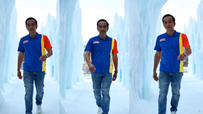 Unik! Penampakan Necis Jokowi Pakai Seragam Karyawan Indomaret Jadi Sorotan: Selamat Berbelanja Pak