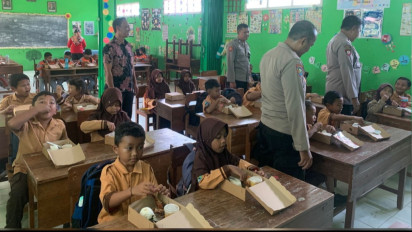 Dukung Program Makan Bergizi Gratis untuk Anak Sekolah, Ini yang Dilakukan Polres Nganjuk