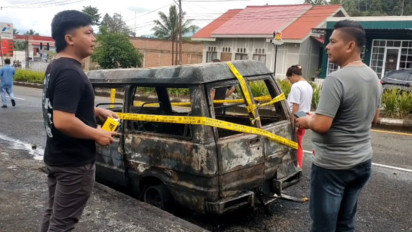 Mobil Penampung BBM terbakar, Polres Kotamobagu Akan Panggil Pihak SPBU