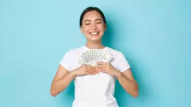 Ilustrasi Wanita Memegang Uang