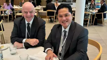 Ketua Umum PSSI Erick Thohir dan Gianni Infantino