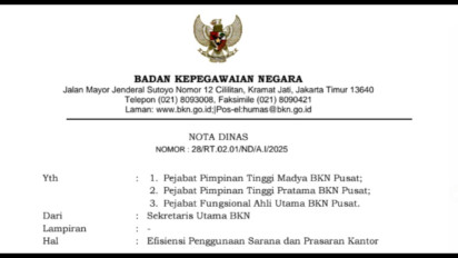 Instruksi Prabowo Efisiensi Anggaran, BKN Pangkas Belanja BBM untuk Pejabat sampai Matikan Sebagian AC Kantor Pusat
