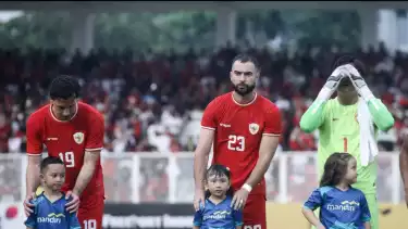 Pemain timnas Indonesia, Thom Haye, Jordi Amat dan Ernando Ari.