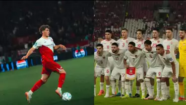 Kolase foto Ole Romeny dan Timnas Indonesia