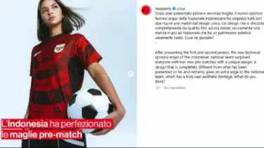 Jersei Timnas Indonesia Jadi Sorotan Media Eropa