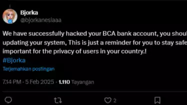 Bjorka ungkap bahwa BCA telah dibobol.