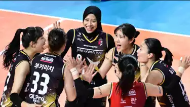 Megawati Hangestri bersama Red Sparks Liga Voli Putri Korea Selatan.