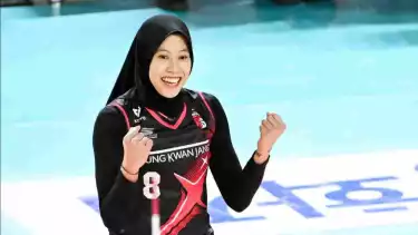 Megawati Hangestri bersama Red Sparks Liga Voli Korea Selatan.