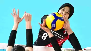 Megawati Hangestri saat Red Sparks menghadapi IBK Altos putaran kelima V-League.