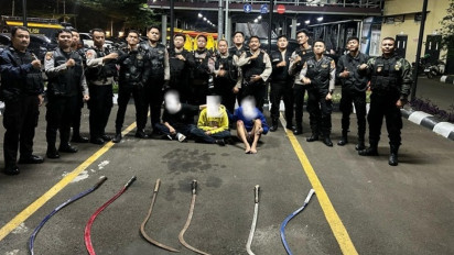 Tiga Remaja Diduga Hendak Tawuran Ditangkap Polisi di Jakarta Pusat, Enam Celurit Disita
