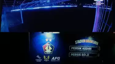 Kondisi Stadion Brawijaya saat laga Persik Kediri vs Persis Solo