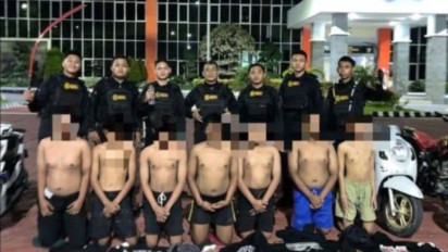 Mabuk-mabukan dan Bawa Sajam, Belasan Gangster Cilik di Gresik Ditangkap Polisi
