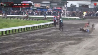 Tabrakan di Ajang Pacuan Kuda Tegalwaton Kabupaten Semarang, 2 Kuda Tewas dan 2 Joki Terluka
