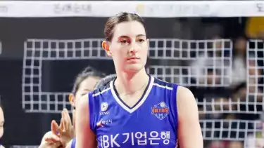 Brittany Abercrombie saat berseragam IBK Altos pada musim lalu di Liga Voli Korea.