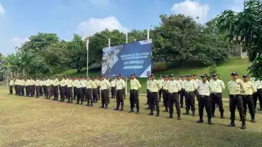 KAI Services menggelar kegiatan Pendidikan dan pelatihan tenaga satuan keamanan Gada Pratama di Kampung Wisata Gowes, Serua, Depok, Jawa Barat pada 10 Febuari 2025 hingga 14 Febuari 2025.