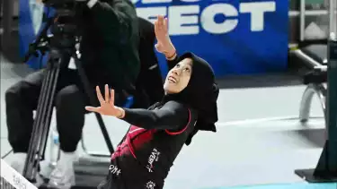 Megawati Hangestri saat Red Sparks menghadapi Hyundai Hillstate di putaran kelima V-League.