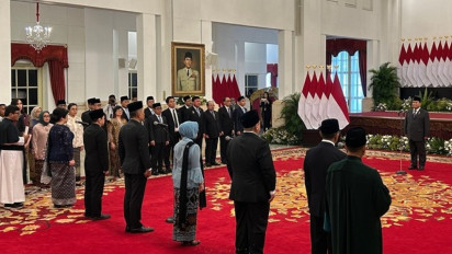 Prabowo Lantik Kepala dan Wakil Kepala BPKP, BPS, Hingga Kepala BSSN di Istana