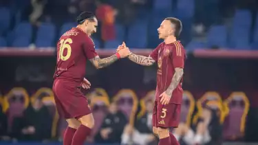 Selebrasi Pemain AS Roma di Liga Italia